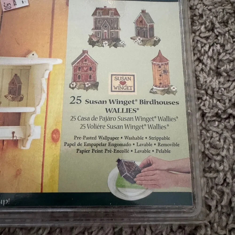 Wallies Wallpaper Cutouts 12973 Susan Winget Birdhouses 25 Pcs Pre-Pasted NEW